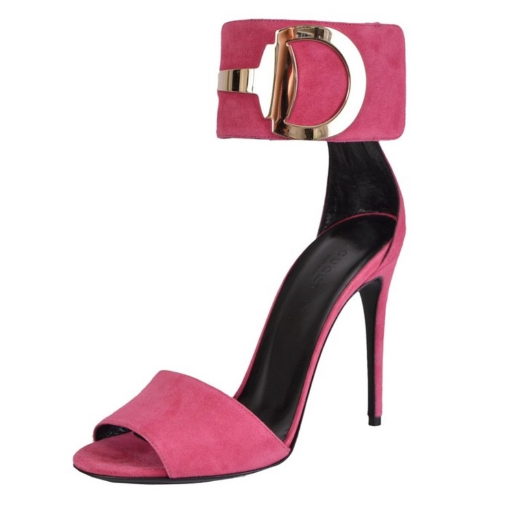 Gucci Petunia Gold Horse-bit Leather Sandal